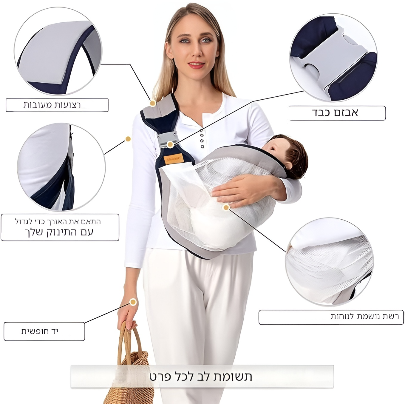 מנשא הבייבי הראשון BabyCare™ – מנשא לתינוק מגיל לידה, הבחירה המומלצת להורים